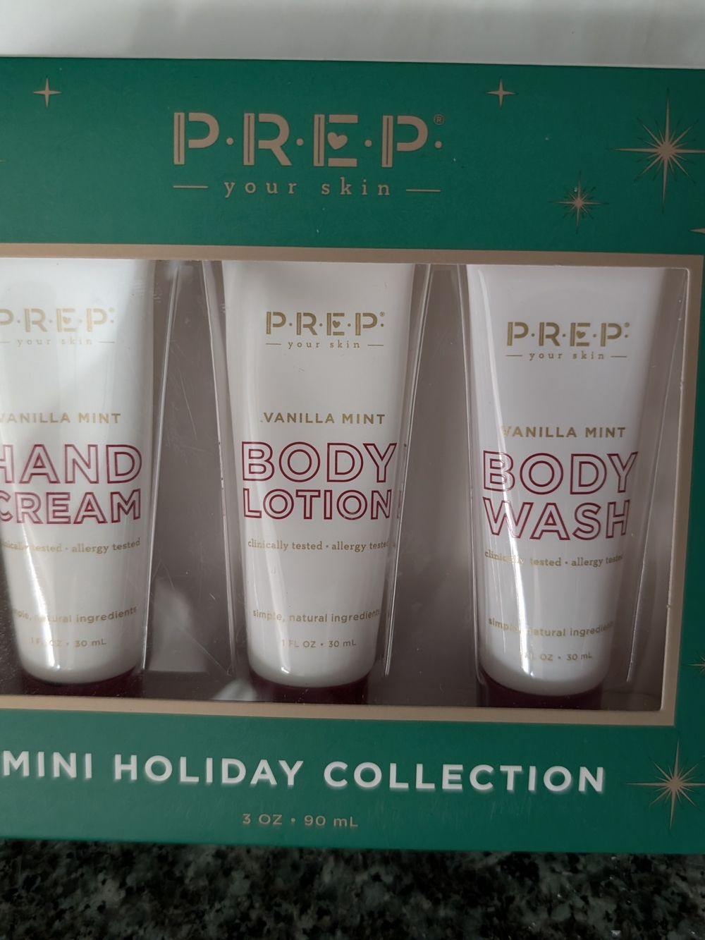 Vanilla Mint Mini Holiday Bath & Body Trio - White